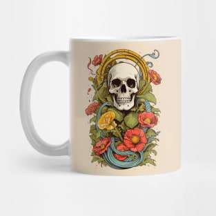 NeoNatura - Contemporary Skull & Flower Fusion Tee Mug